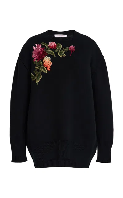 Carolina Herrera Embroidered Wool-cashmere Sweater