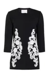 Carolina Herrera Embroidered Wool Suiting Jacket In Black