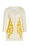Carolina Herrera Embroidered Wool Suiting Jacket In Ivory