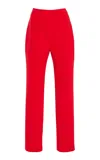 Carolina Herrera Emilie Wool Straight-leg Pants In Red