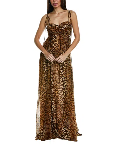 Carolina Herrera Empire Waist Gown In Brown