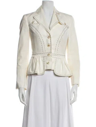 Pre-owned Carolina Herrera Evening Jacket In White