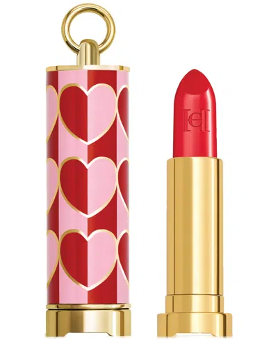 Carolina Herrera Fabulous Kiss Matte Refillable Lipstick & Love Karma Lipstick Cap In 310- Carolina Red