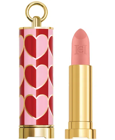 Carolina Herrera Fabulous Kiss Matte Refillable Lipstick & Love Karma Lipstick Cap In 441- Uncovered Nude
