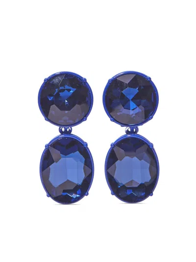 Carolina Herrera Faceted Crystal Drop Earrings In Blue