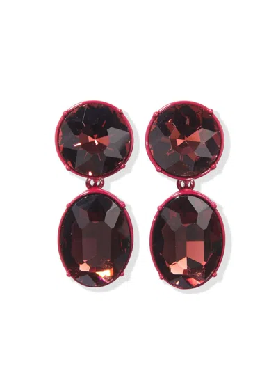 Carolina Herrera Faceted Crystal Drop Earrings In Red