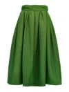 Carolina Herrera High-waisted Midi Skirt With Structured Waistband In Green