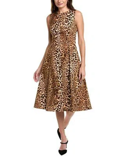 Pre-owned Carolina Herrera Fitted Bodice Midi Dress Women's In Multicolor
