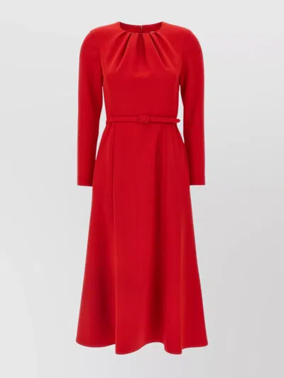 CAROLINA HERRERA FLARED DRESS BELTED WAIST
