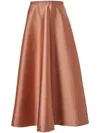 Carolina Herrera Flared Duchesse Midi Skirt In Brown