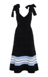 Carolina Herrera Flared Knit Midi Dress In Multi