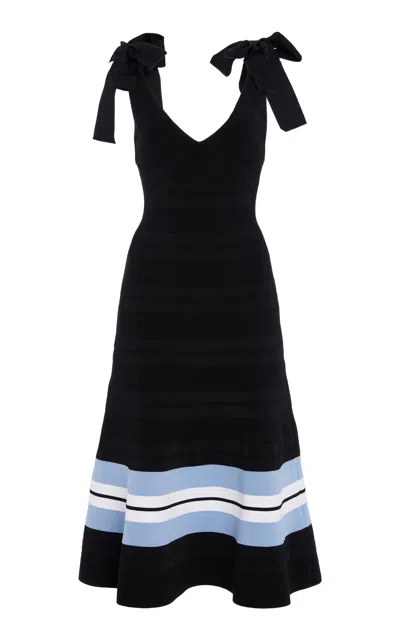 Carolina Herrera Flared Knit Midi Dress In Multi