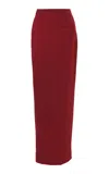 Carolina Herrera Floor-length Bi-stretch Wool Tailored Pencil Skirt In Red