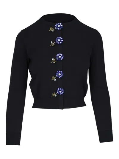 Carolina Herrera Floral-appliqué Cardigan