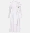 Carolina Herrera Floral-appliqué Poplin Shirtdress In White