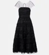 Carolina Herrera Floral-appliqué Sequined Gown In Black