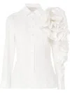 Carolina Herrera Floral-appliqué Shirt In White