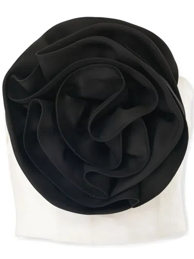 CAROLINA HERRERA FLORAL-APPLIQUÉ SILK DRESS