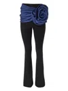Carolina Herrera Kenny Flower-detailed Wool-blend Bootcut Pants In Black
