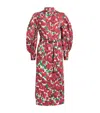 Carolina Herrera Floral Cotton-blend Shirt Dress In Red