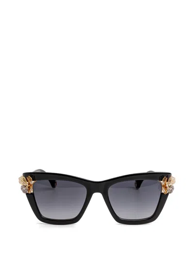 Carolina Herrera Floral Cat-eye Sunglasses In Burgundy