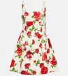 Carolina Herrera Floral Cotton-blend Minidress In White