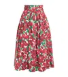 Carolina Herrera Multicolor High Waist Skirt In Red