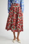 Carolina Herrera Multicolor High Waist Skirt In Herrera Red Multi