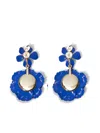 Carolina Herrera Floral Dangle Earrings In Blue