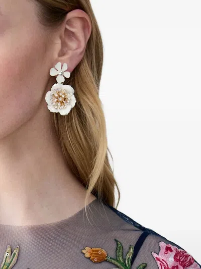 Carolina Herrera Floral Dangle Earrings In Pink