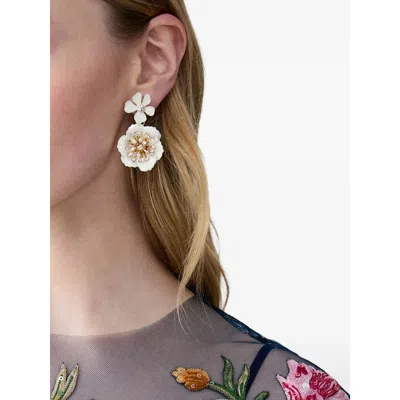 Carolina Herrera Floral Dangle Earrings In Pink