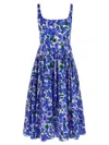 Carolina Herrera Floral Stretch-cotton Midi Dress In Multicolor