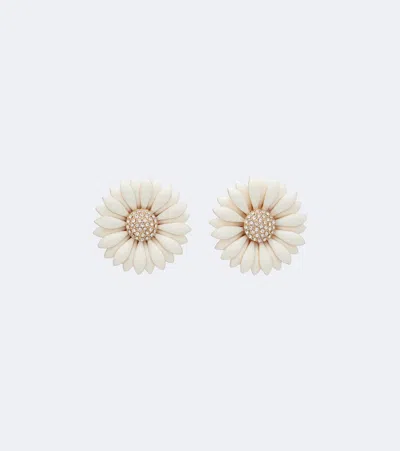 Carolina Herrera Floral Embellished Earrings In Gold