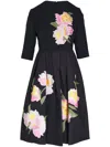 Carolina Herrera Floral-embroidered Dress In Black