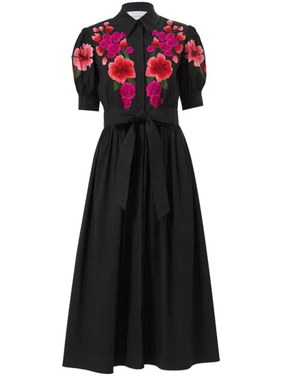 Carolina Herrera Hemdkleid Mit Stickerei In Schwarz