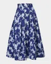 Carolina Herrera Floral Print Midi Skirt