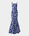 Carolina Herrera Floral-print Stretch Cotton Faille Gown