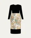 Carolina Herrera Floral Jacquard Crewneck Midi Dress In Animal Print