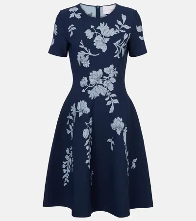 Carolina Herrera Floral Jacquard Midi Dress