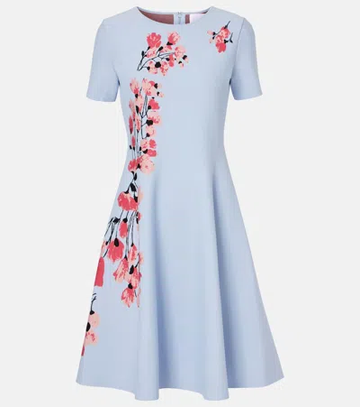 CAROLINA HERRERA FLORAL JACQUARD MIDI DRESS