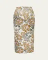 Carolina Herrera Floral-jacquard Midi Skirt In Multi