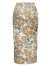 Carolina Herrera Floral-jacquard Midi Skirt In Neutral