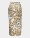Carolina Herrera Floral-jacquard Midi Skirt In Multi