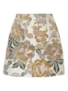 Carolina Herrera Metallic Floral Jacquard Miniskirt In Neutral