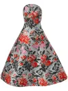 Carolina Herrera Floral-print Ruffled Mini Dress In Grey