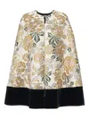 Carolina Herrera Floral-jacquard Velvet-trim Cape In Multi