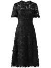 Carolina Herrera Lace Broderie Midi Dress In Black