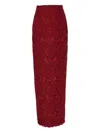 Carolina Herrera Floral-lace Maxi Skirt In Red