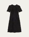 Carolina Herrera Lace Broderie Midi Dress In Black