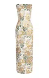 Carolina Herrera Floral Maxi Dress In Ivory